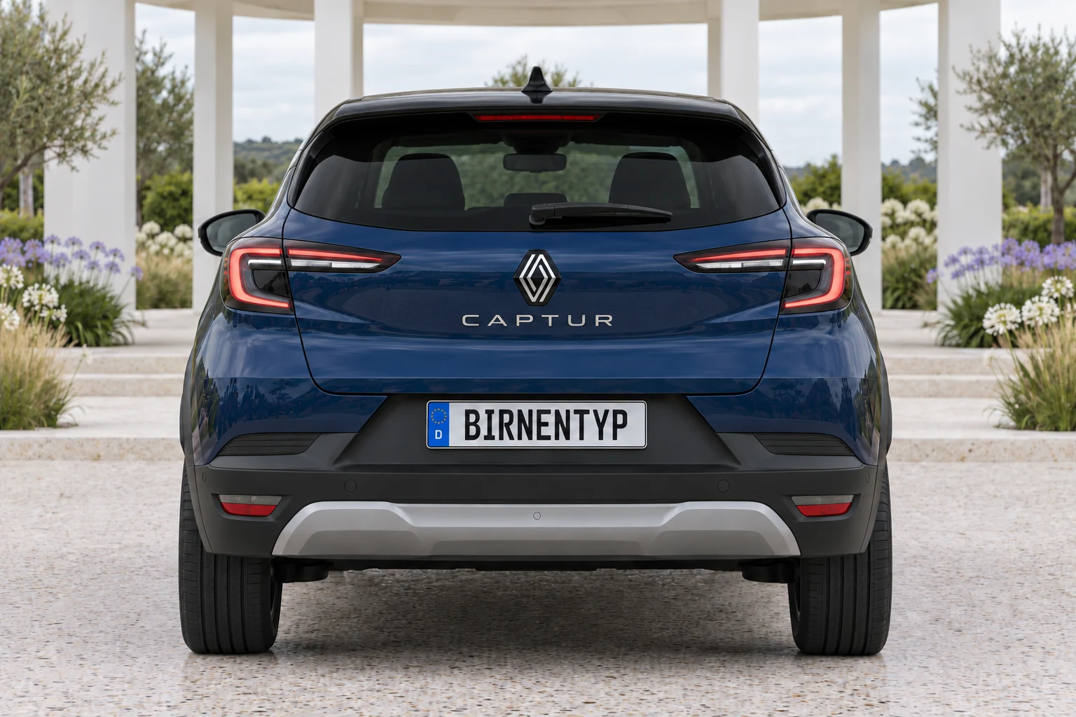 Heck-Ansicht des Renault Captur 2 Facelift (mit KI erzeugt)