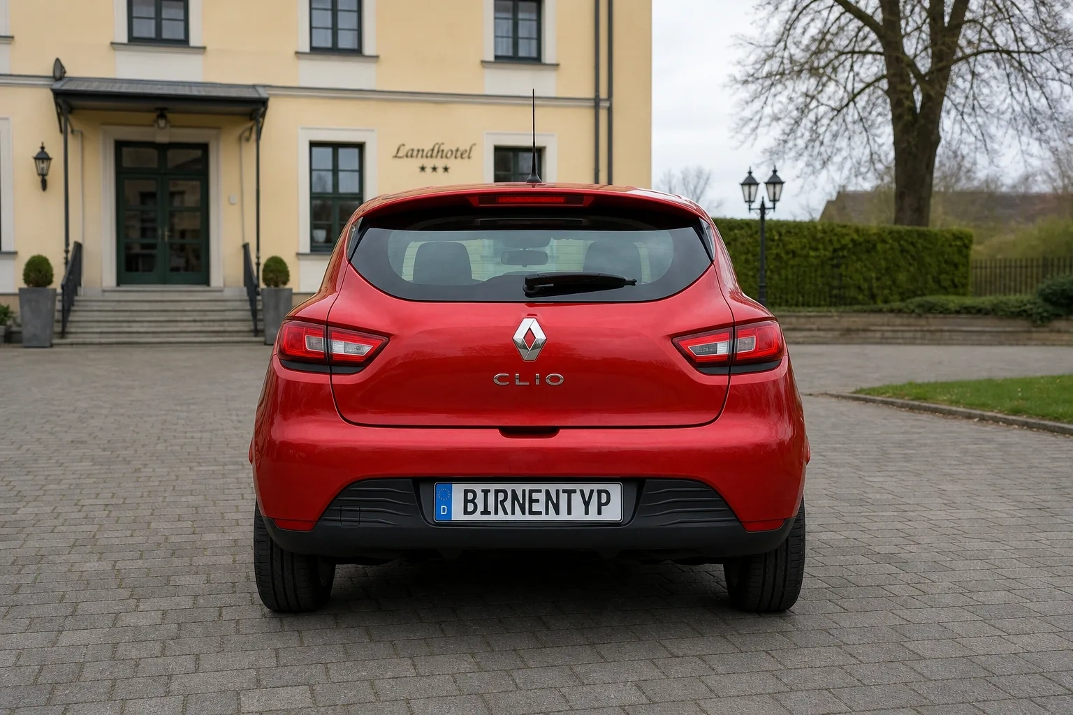 Heck-Ansicht des Renault Clio 4. Gen (mit KI erzeugt)