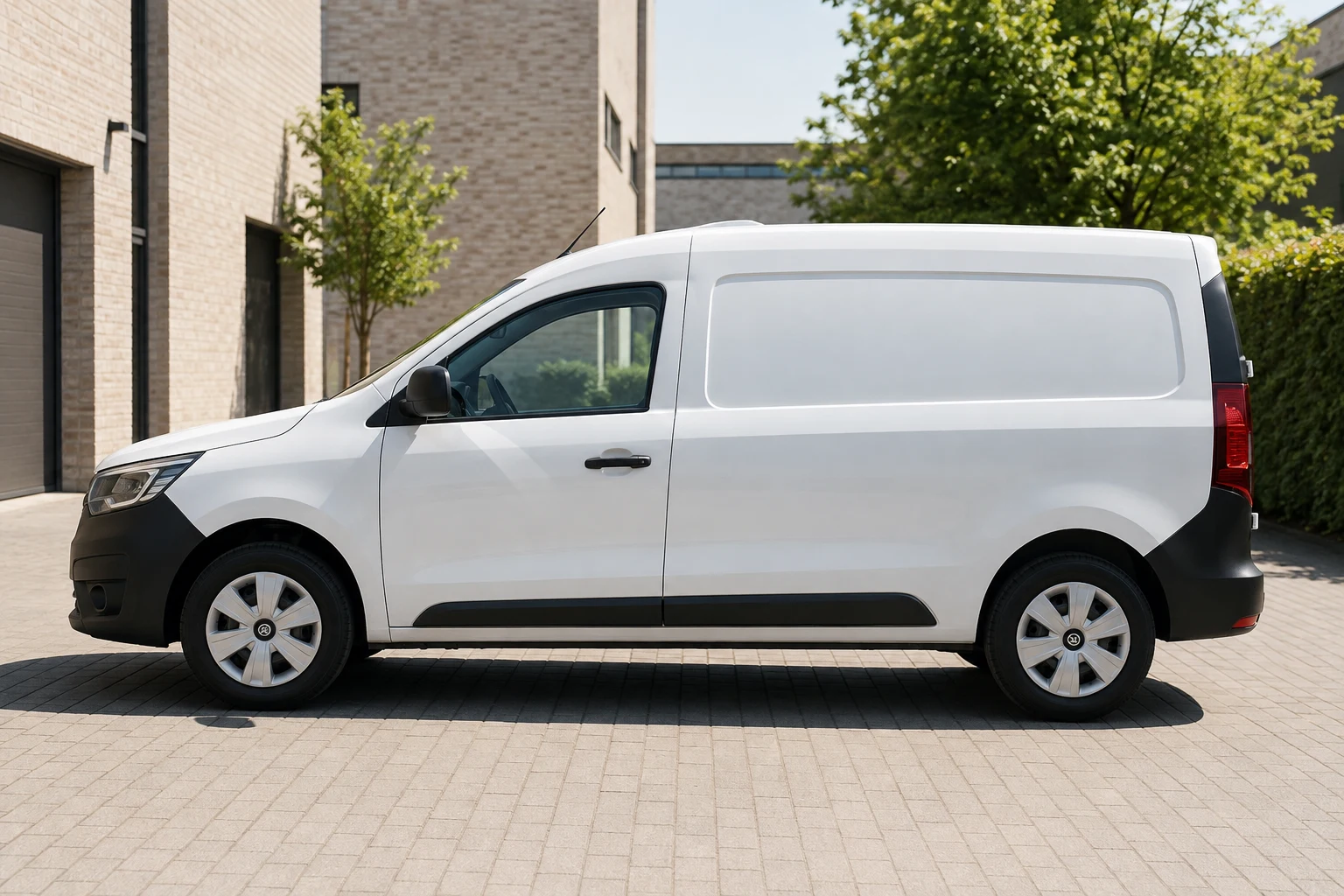 Seitenansicht (Fahrerseite) des Renault Express 1 als Kastenwagen (mit KI erzeugt)