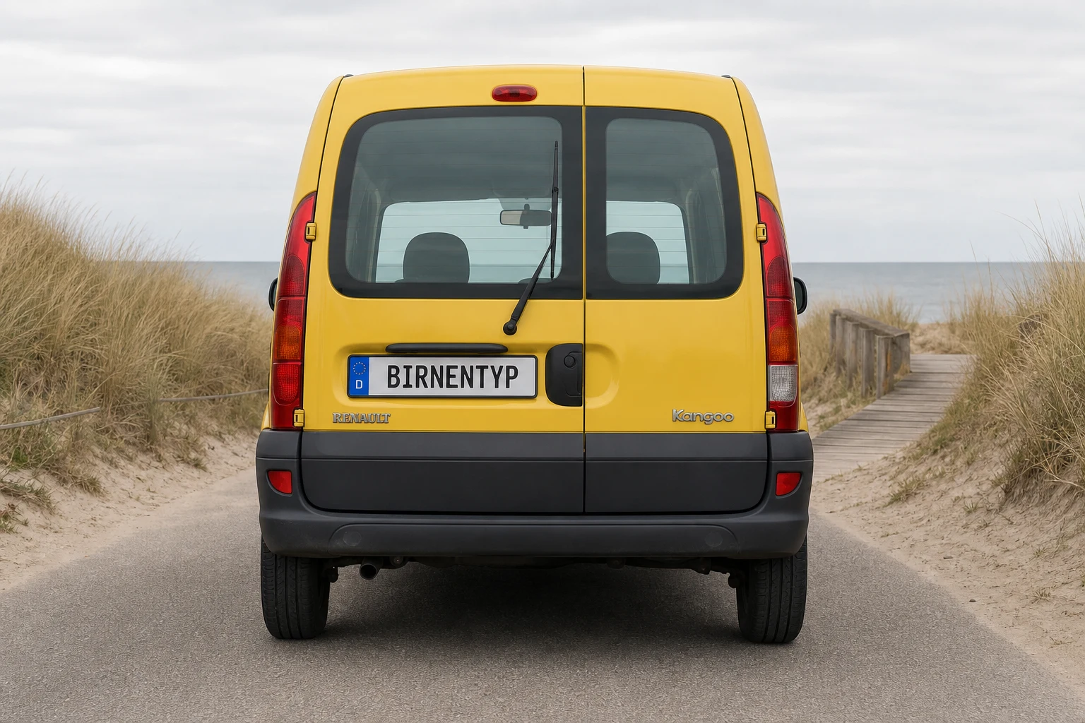Heck-Ansicht des Renault Kangoo 1 (mit KI erzeugt)