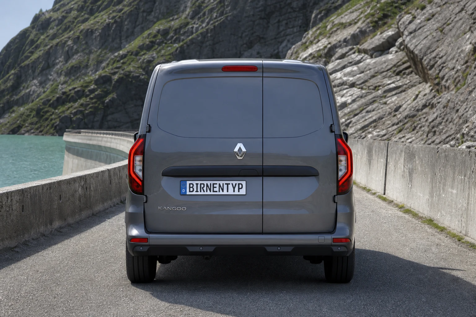 Heck-Ansicht des Renault Kangoo 3 (Rapid / Kastenwagen) (mit KI erzeugt)