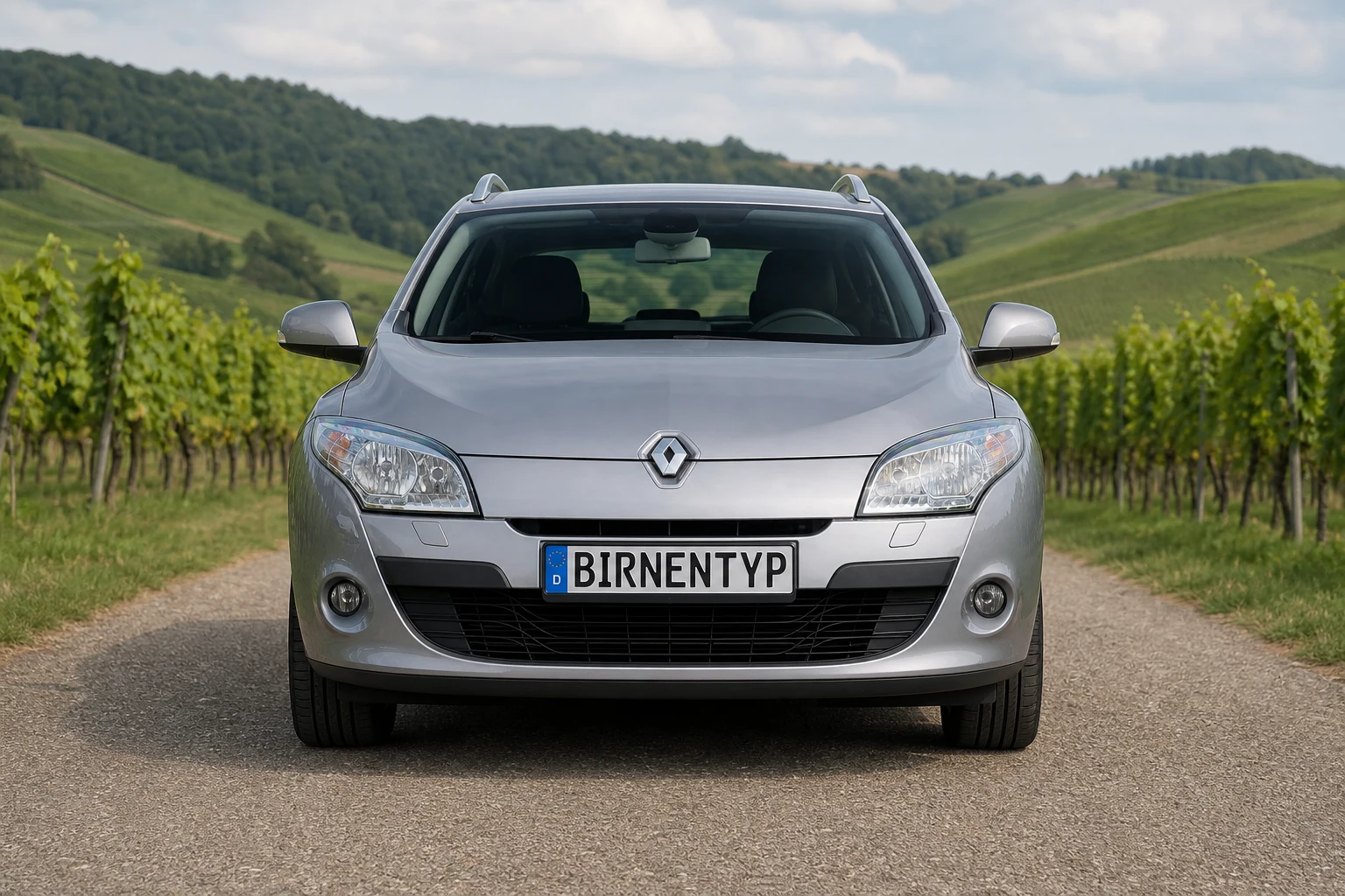 Frontansicht des Renault Megane 3 (Kombi) (mit KI erzeugt)
