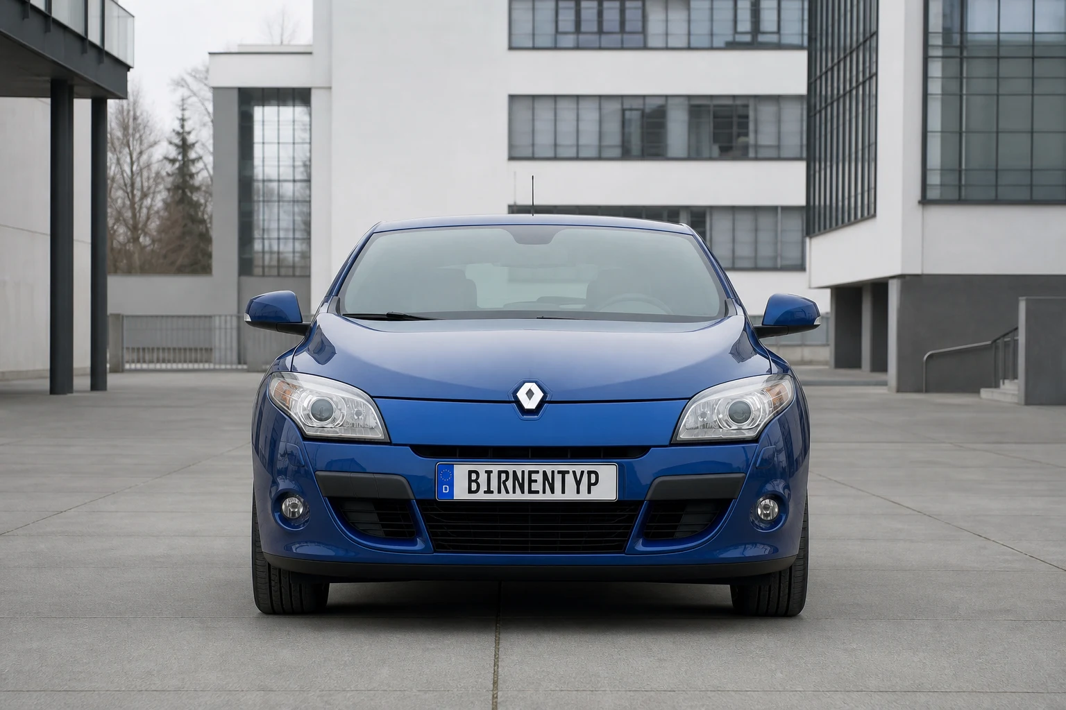 Frontansicht des Renault Megane 3 (Kombicoupé) (mit KI erzeugt)