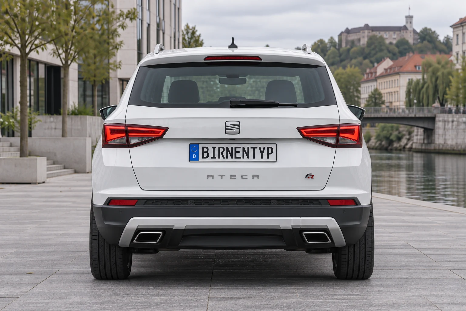 Heck-Ansicht des Seat Ateca 1 (mit KI erzeugt)