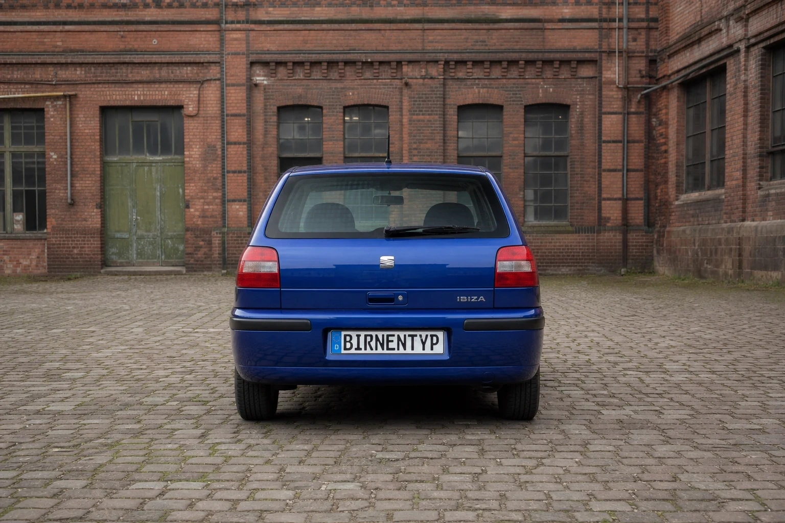 Heck-Ansicht des Seat Ibiza 2 (mit KI erzeugt)