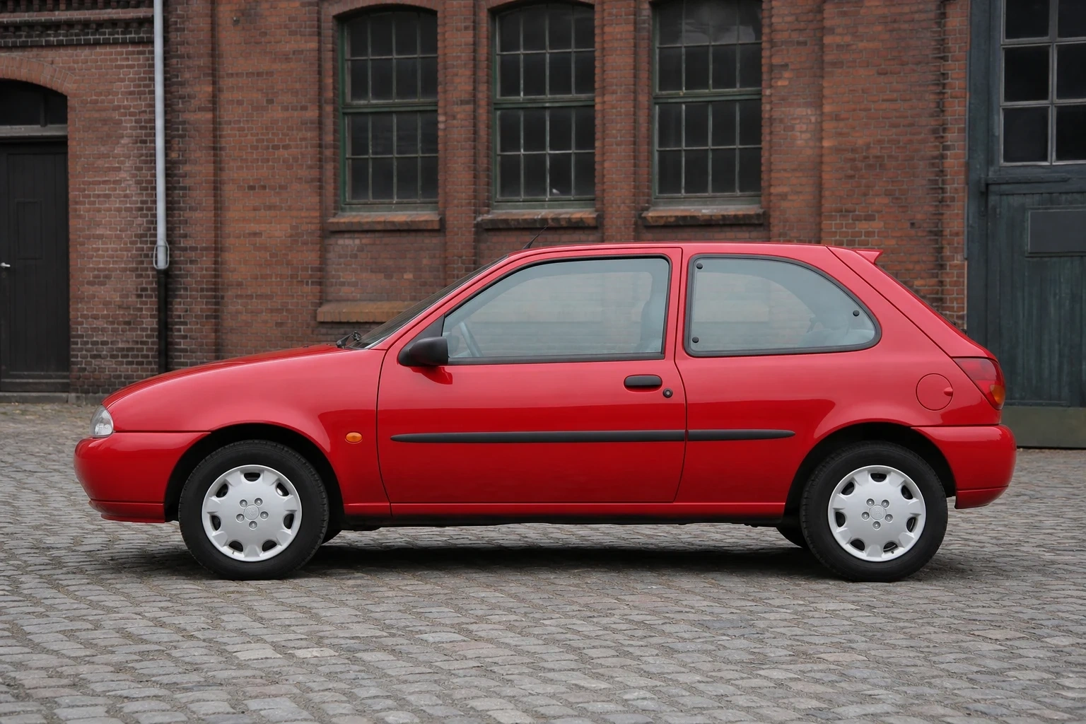 Seitenansicht (Fahrerseite) des Seat Ibiza 2 als 3-, 5-Türer (mit KI erzeugt)