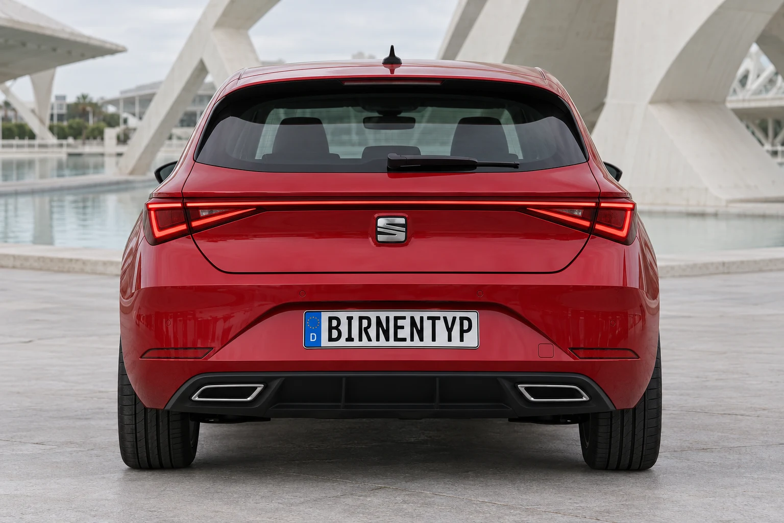Heck-Ansicht des Seat Leon 4 (mit KI erzeugt)