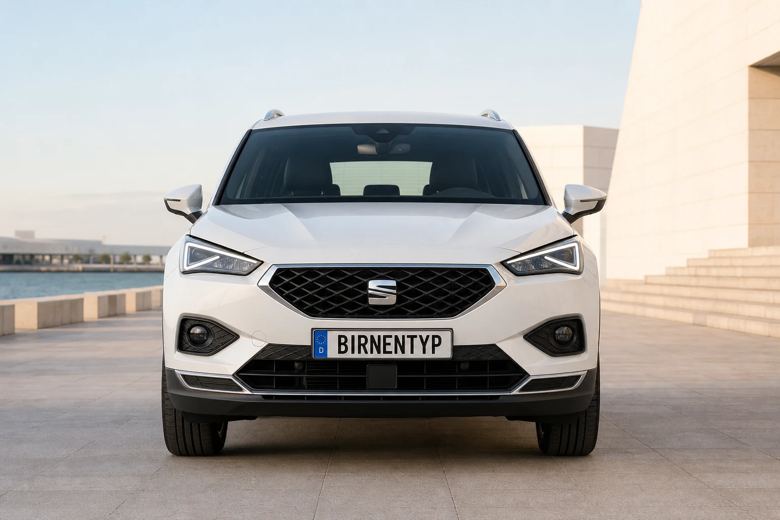 Frontansicht des Seat Tarraco 1 (mit KI erzeugt)