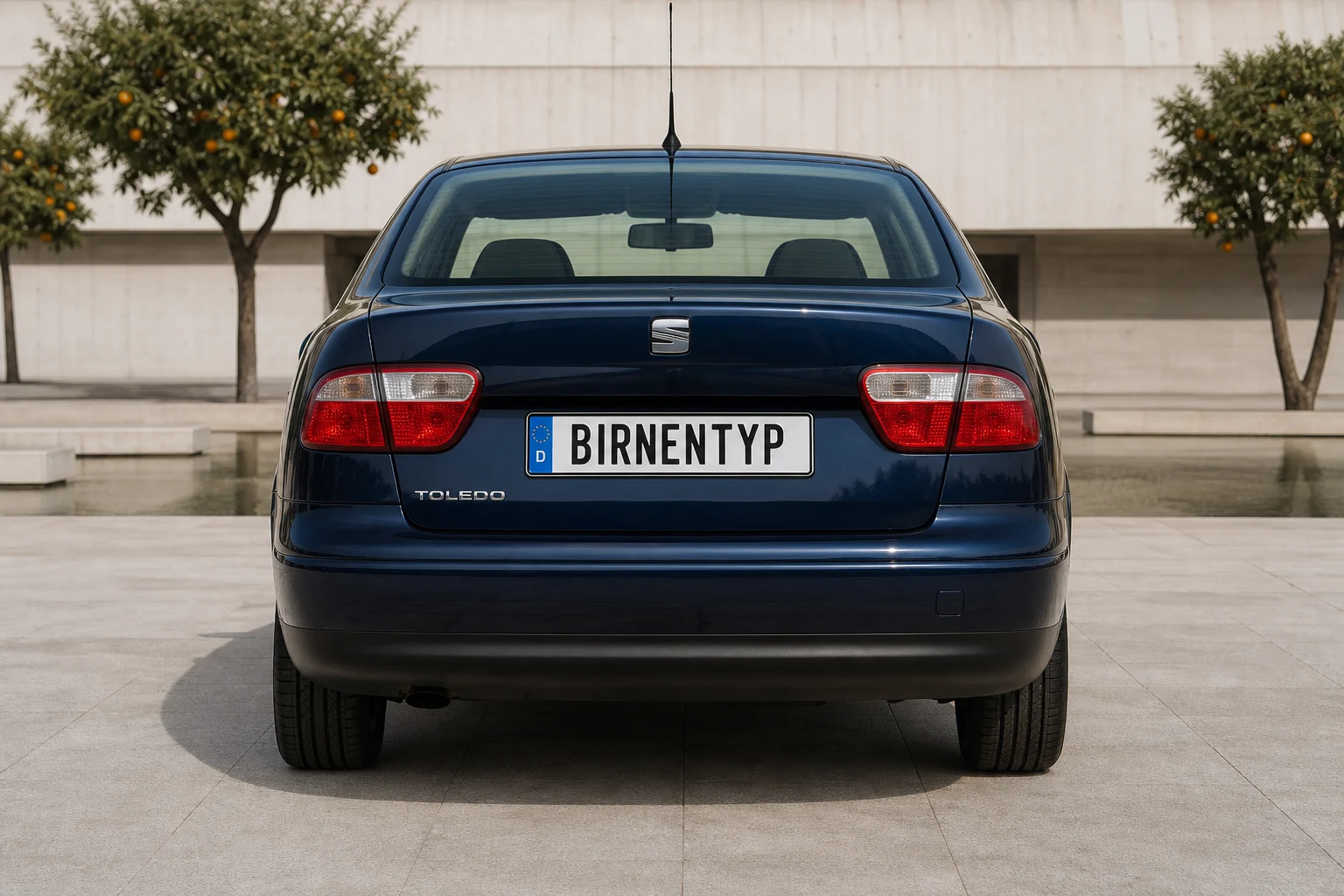 Heck-Ansicht des Seat Toledo 2 (mit KI erzeugt)