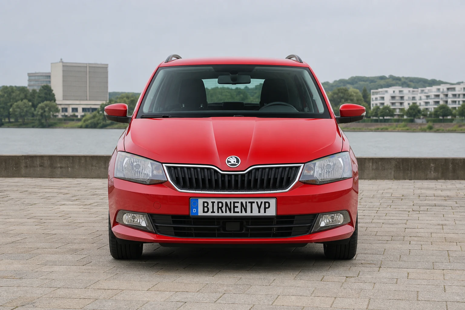 Frontansicht des Škoda Fabia 3. Gen (Combi / Kombi) (mit KI erzeugt)