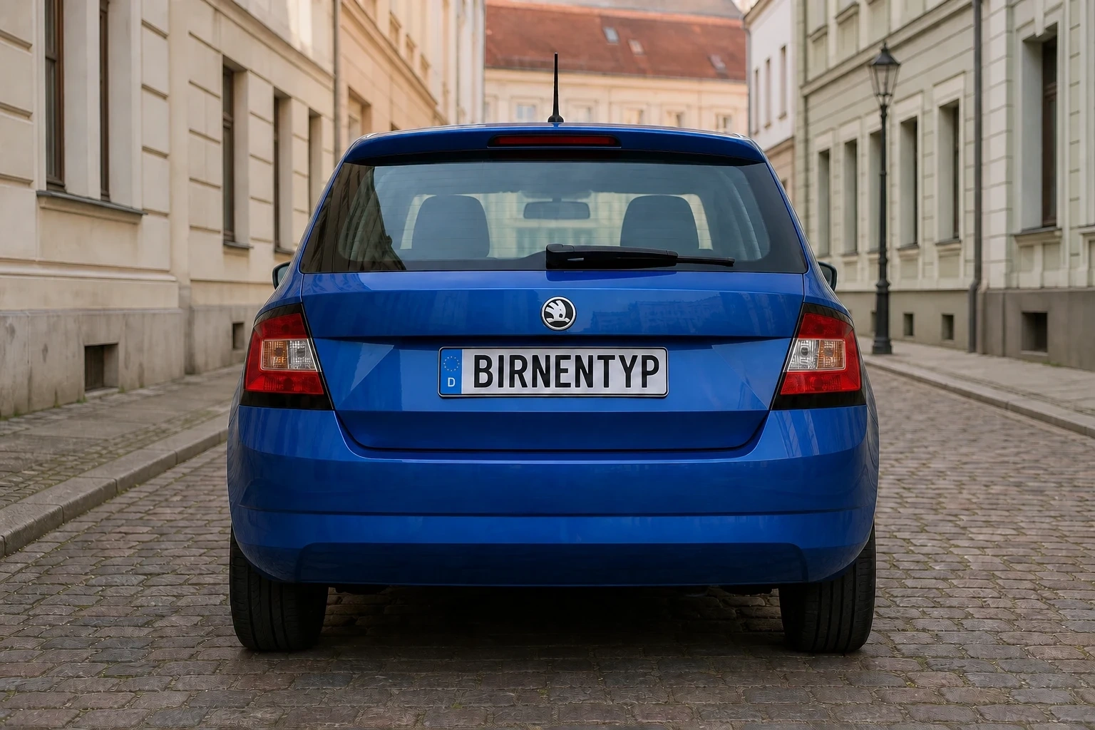 Heck-Ansicht des Škoda Fabia 3. Gen (mit KI erzeugt)