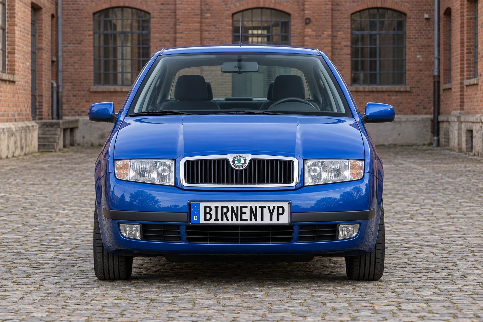 Frontansicht des Škoda Fabia 1 (Sedan (Stufenheck)) (mit KI erzeugt)