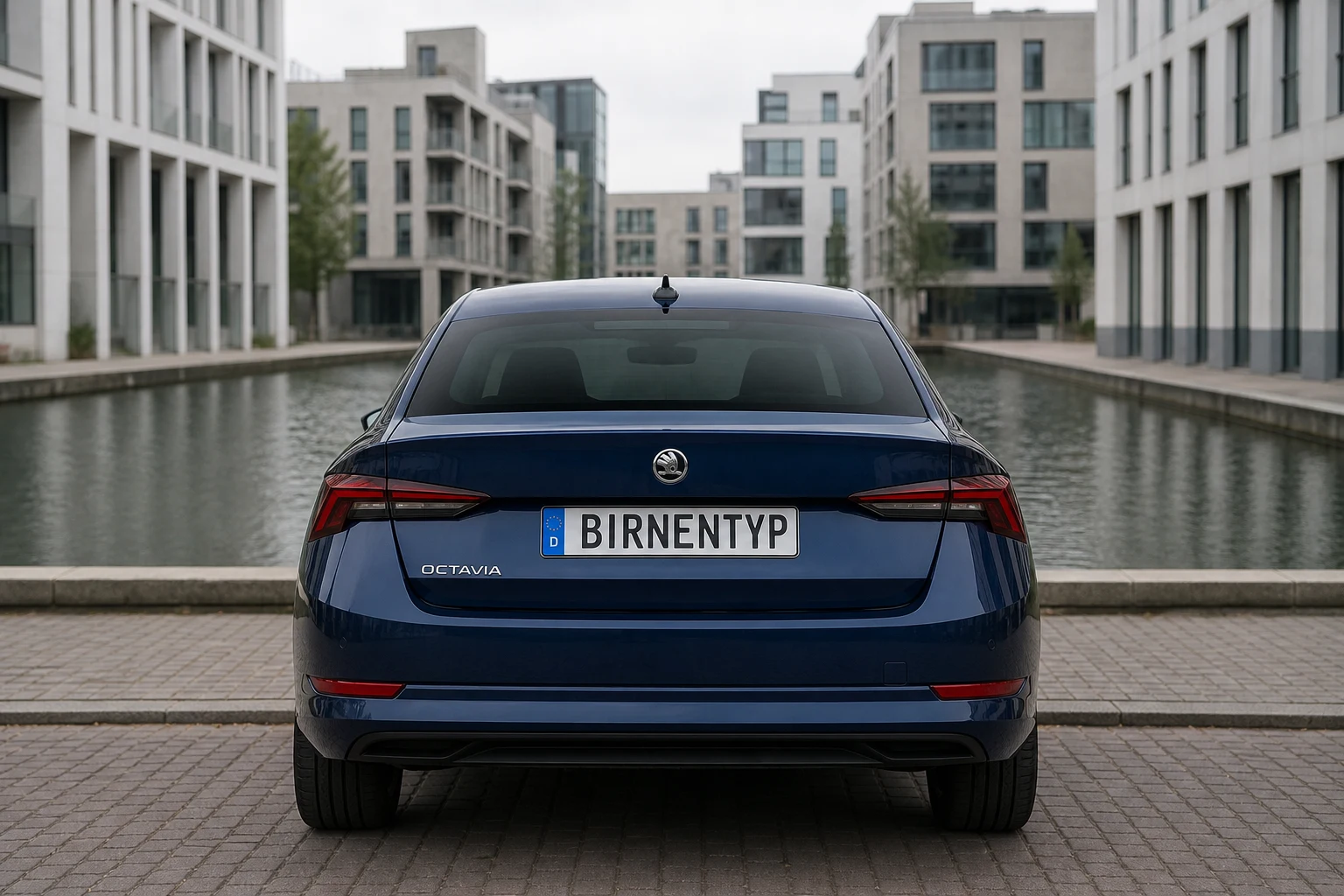 Heck-Ansicht des Škoda Octavia 4 (mit KI erzeugt)