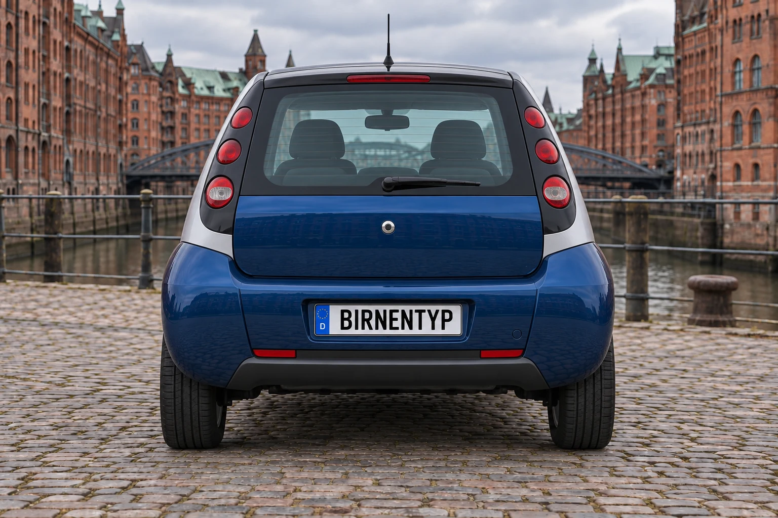 Heck-Ansicht des Smart ForFour 1 (mit KI erzeugt)