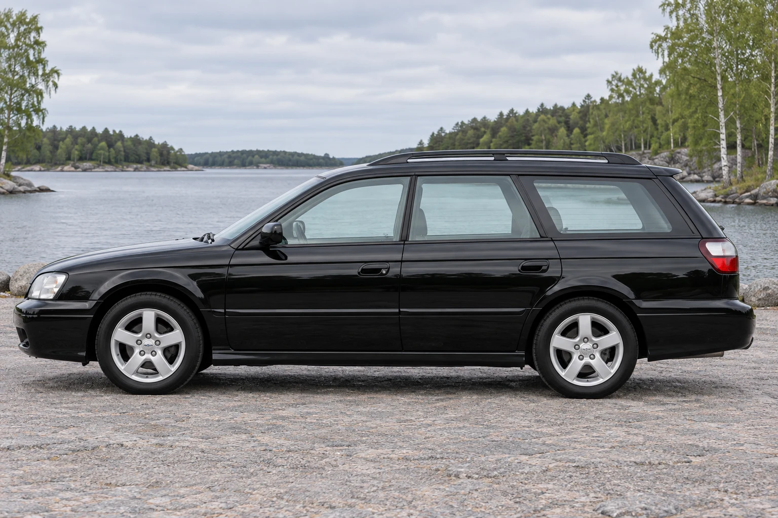 Seitenansicht (Fahrerseite) des Subaru Legacy 3 als Kombi (mit KI erzeugt)