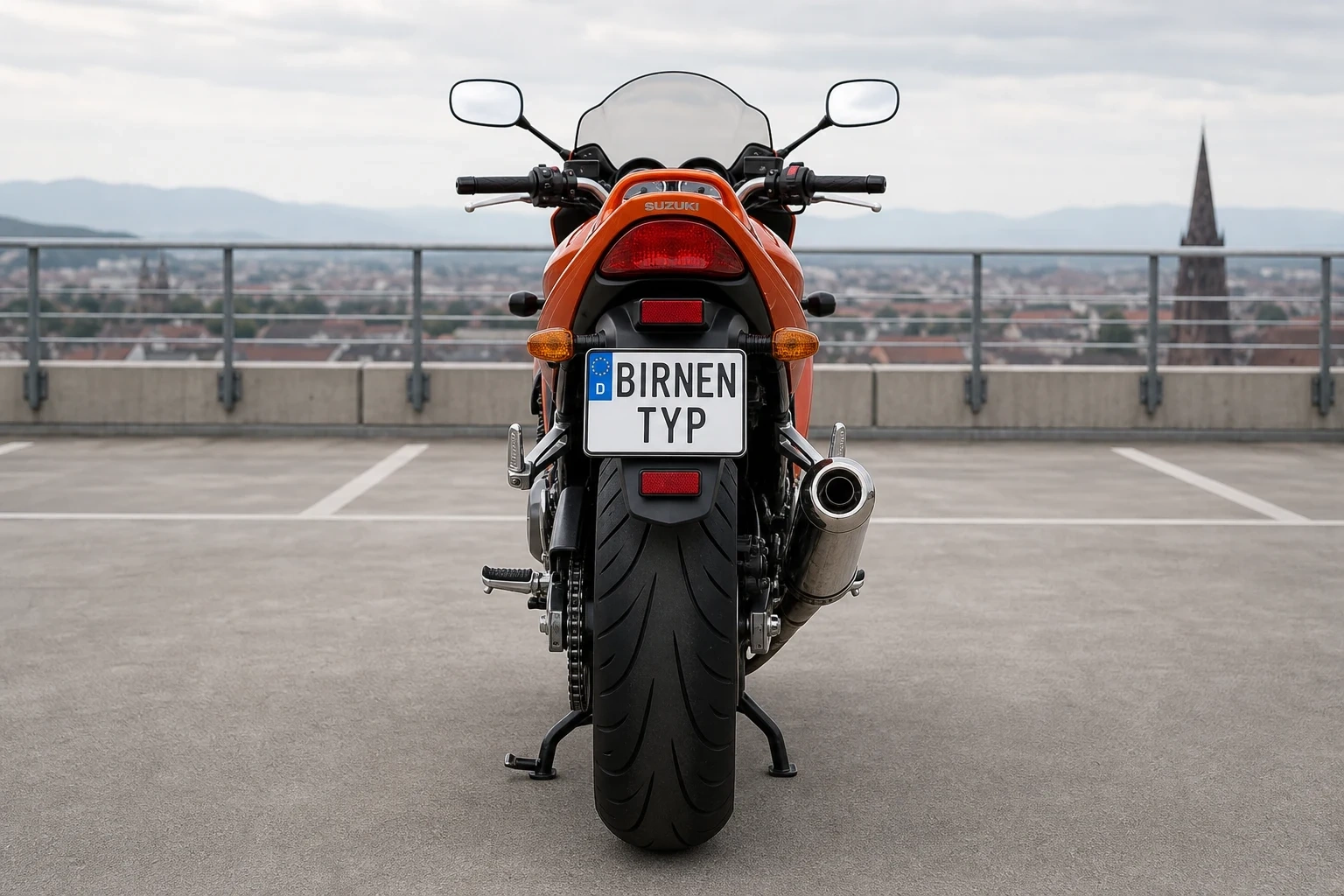 Heck-Ansicht der Suzuki GSF-1250-SA (Bandit) (mit KI erzeugt)