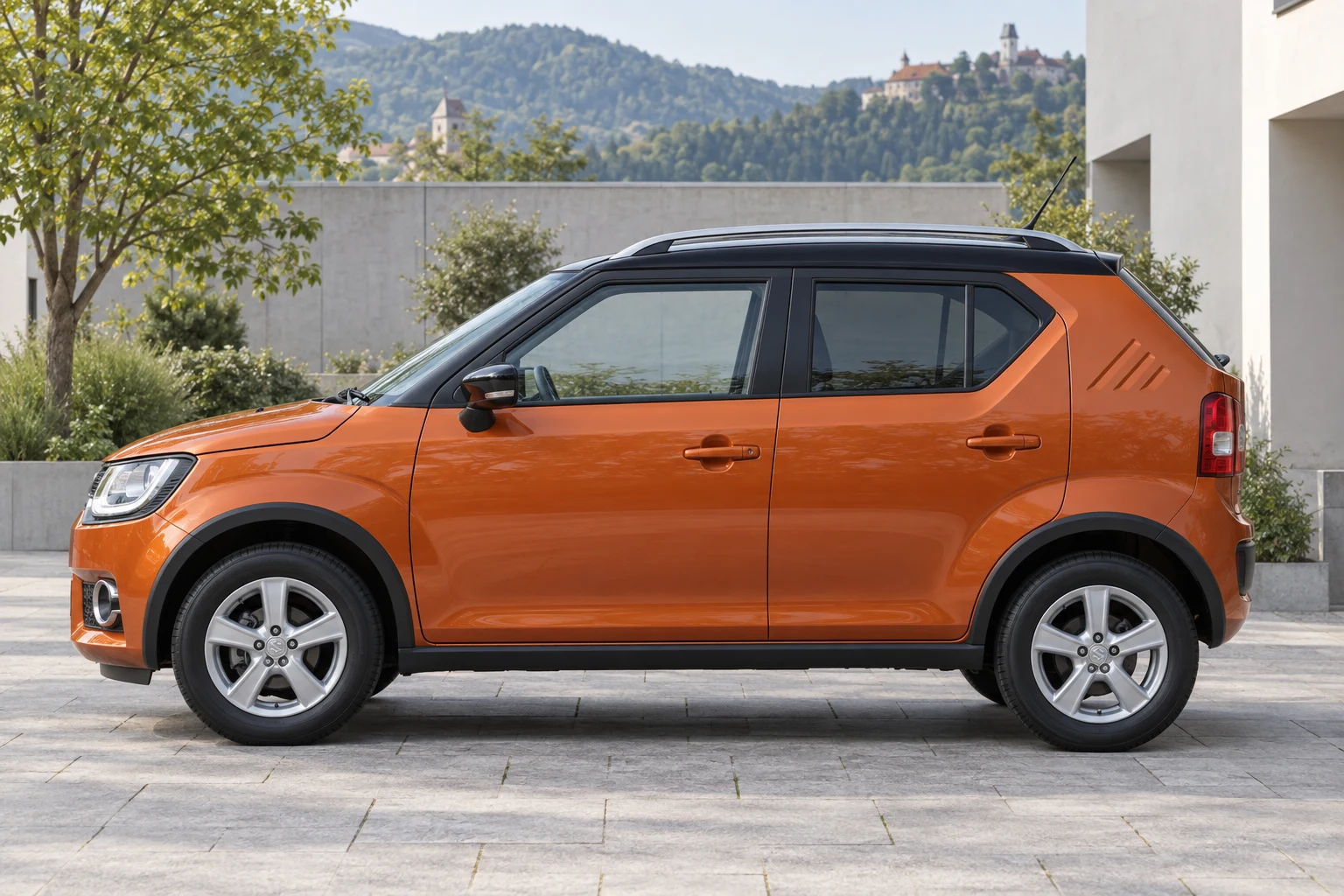 Seitenansicht (Fahrerseite) des Suzuki Ignis 3 als Kombi (mit KI erzeugt)