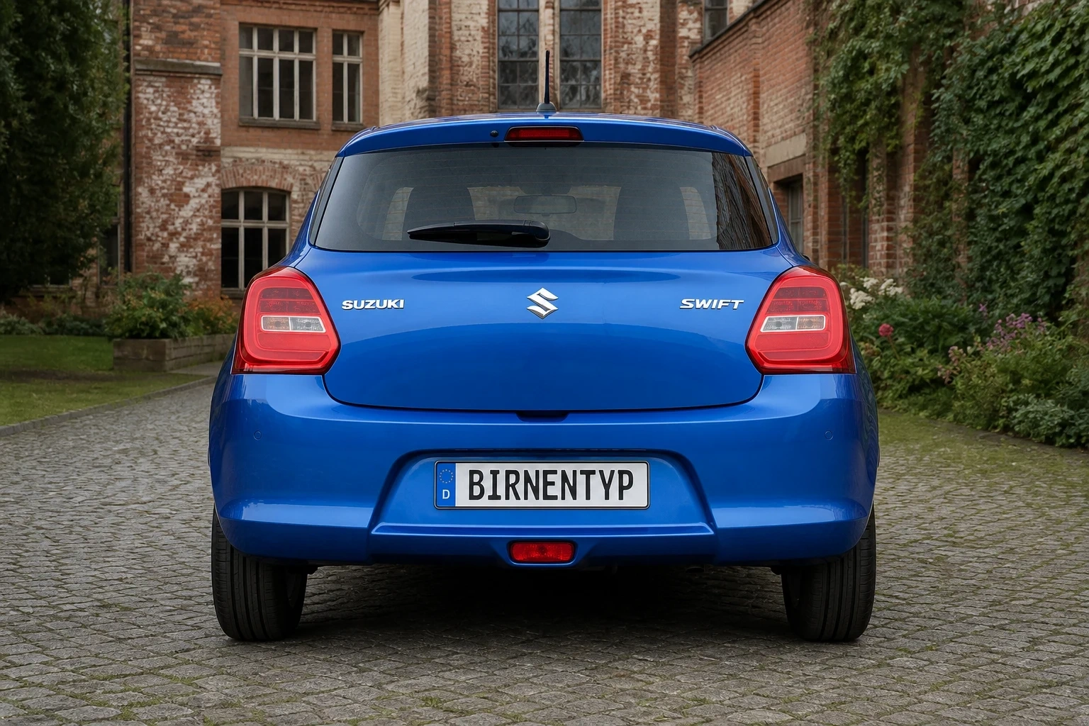 Heck-Ansicht des Suzuki Swift 6. Gen (mit KI erzeugt)