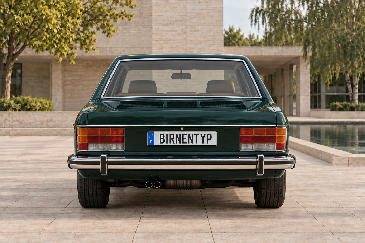 Heck-Ansicht des Tatra 613 1 (mit KI erzeugt)