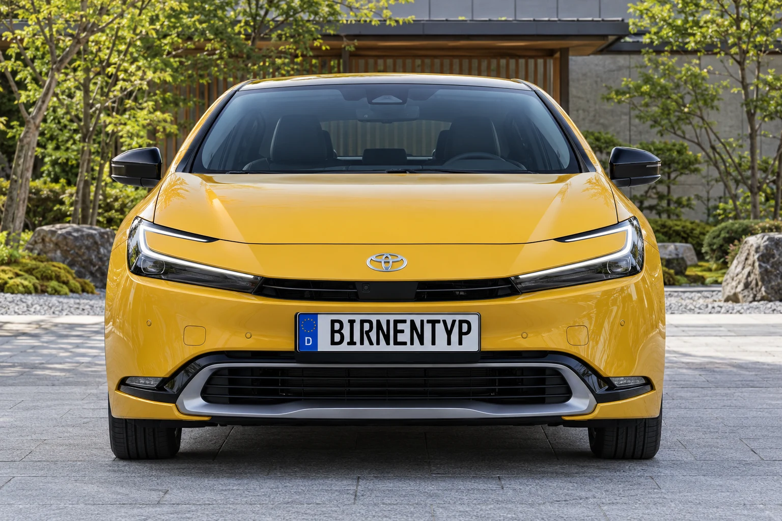 Frontansicht des Toyota Prius 5 (mit KI erzeugt)