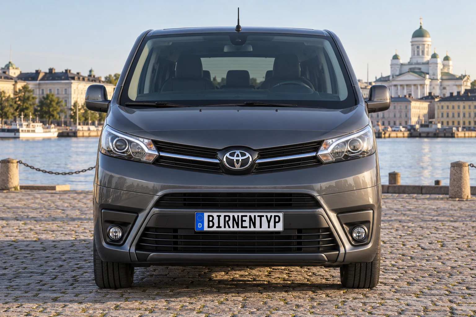 Frontansicht des Toyota Proace Verso (Long (L2)) (mit KI erzeugt)