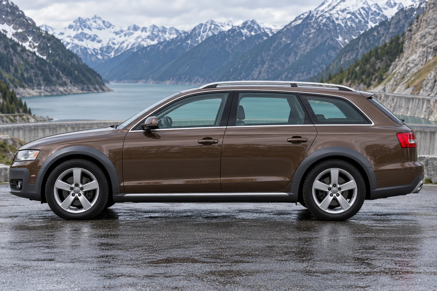 Seitenansicht (Fahrerseite) des VW Golf 6 als Variant (mit KI erzeugt)