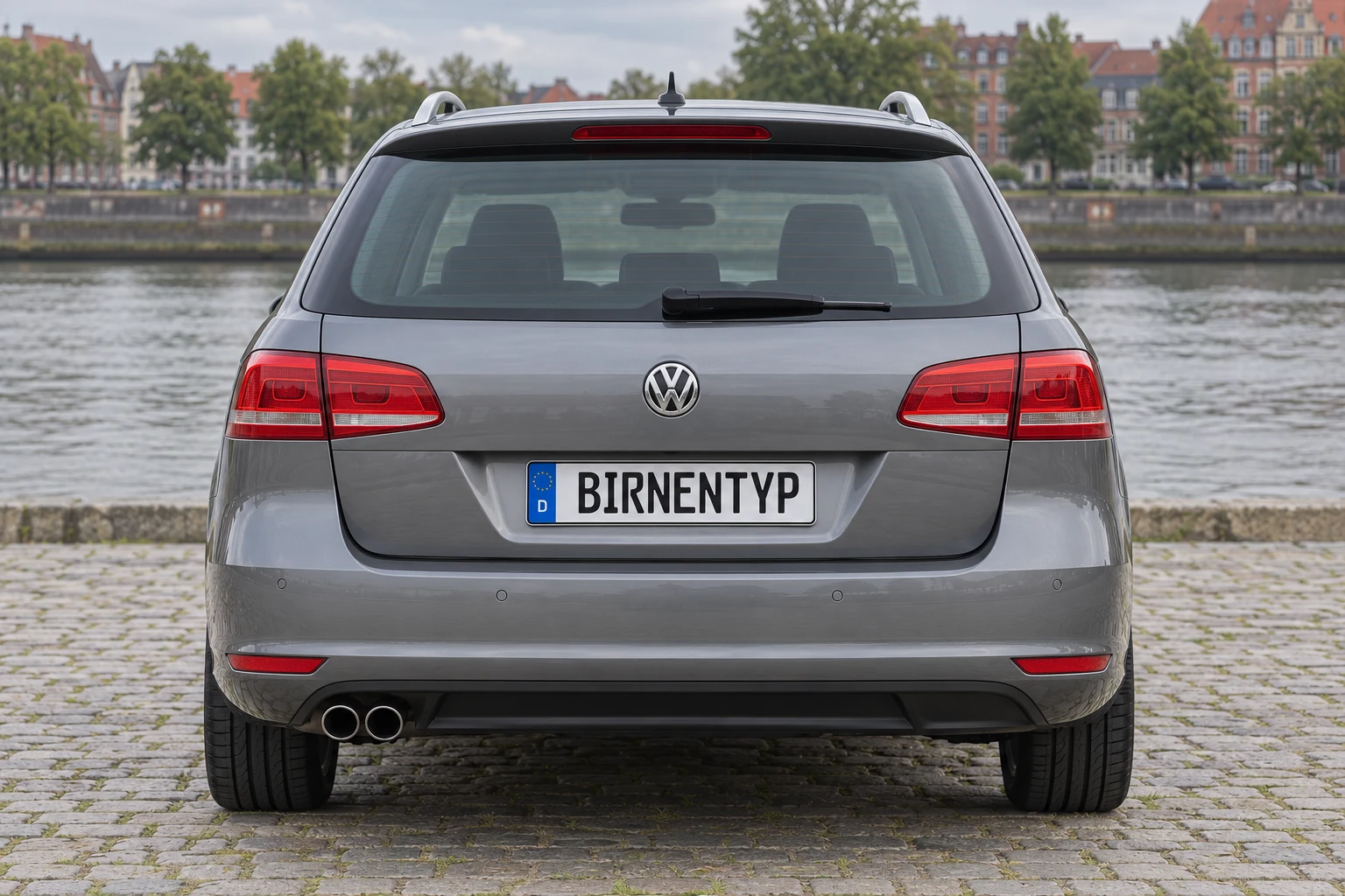 Heck-Ansicht des VW Passat 7 (Variant / Kombi) (mit KI erzeugt)