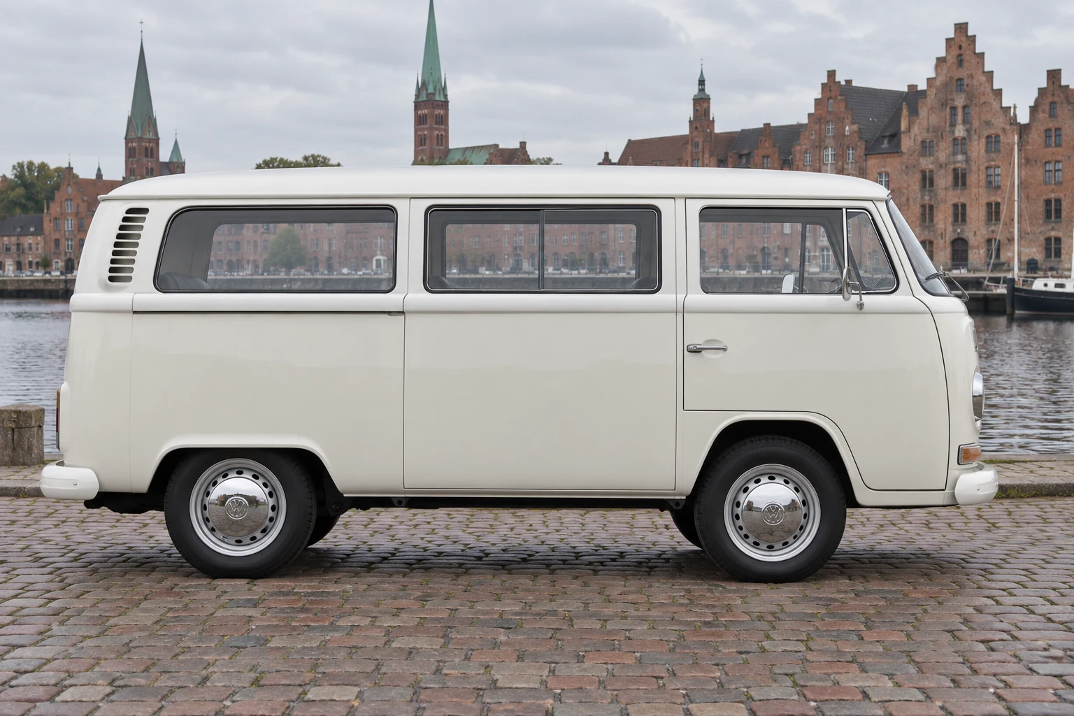 Fahrerseite (links) des VW T2 (mit KI erzeugt)