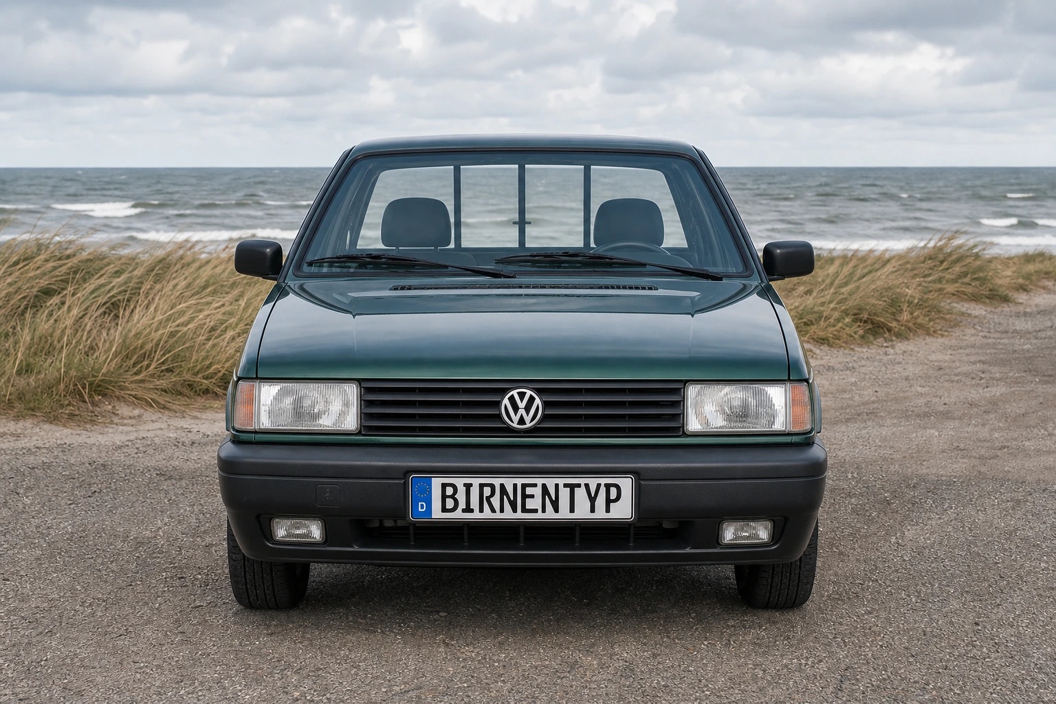 Frontansicht des VW Caddy 2 (Pick-up (Typ 9U)) (mit KI erzeugt)