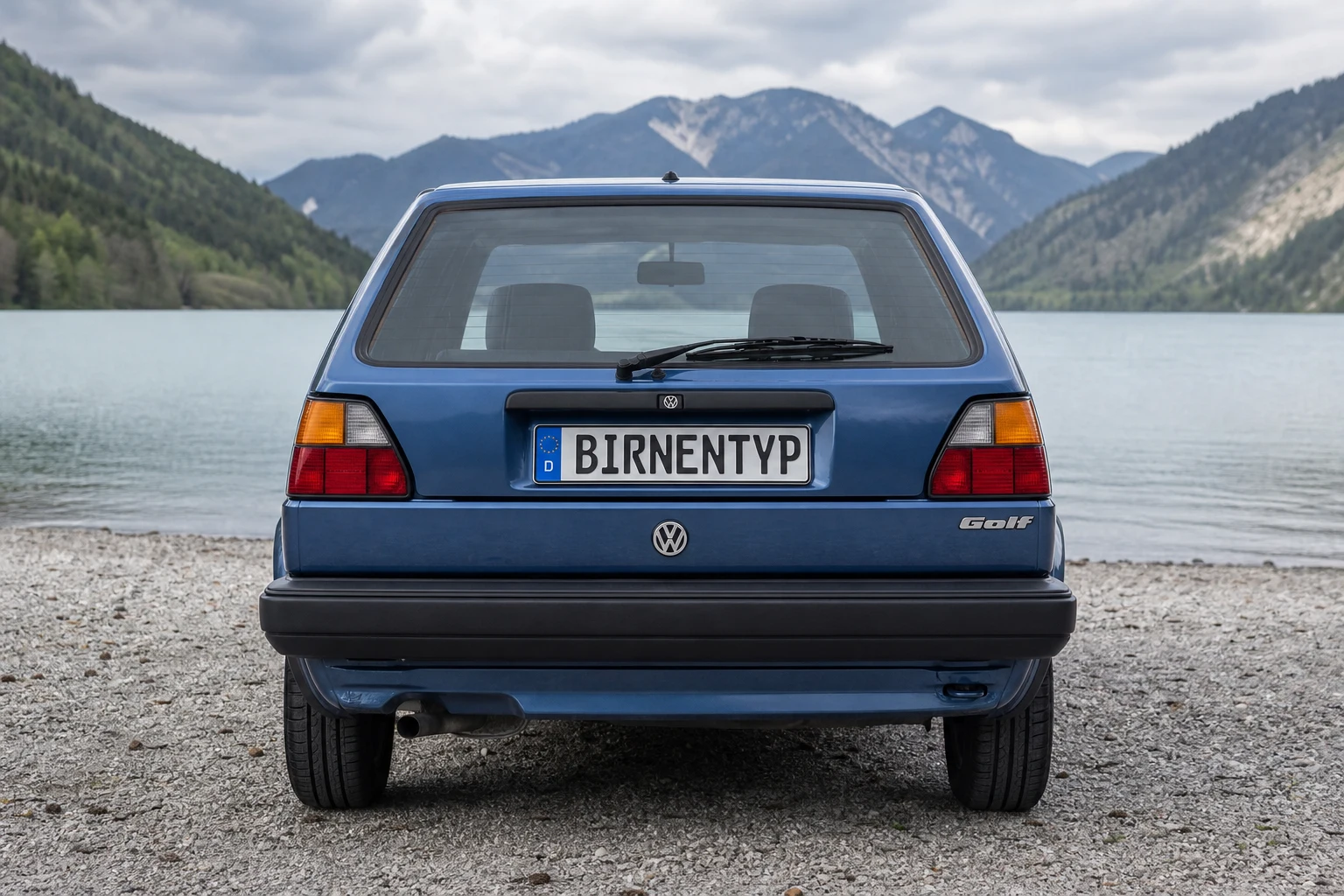 Heck-Ansicht des VW Golf 2 (mit KI erzeugt)