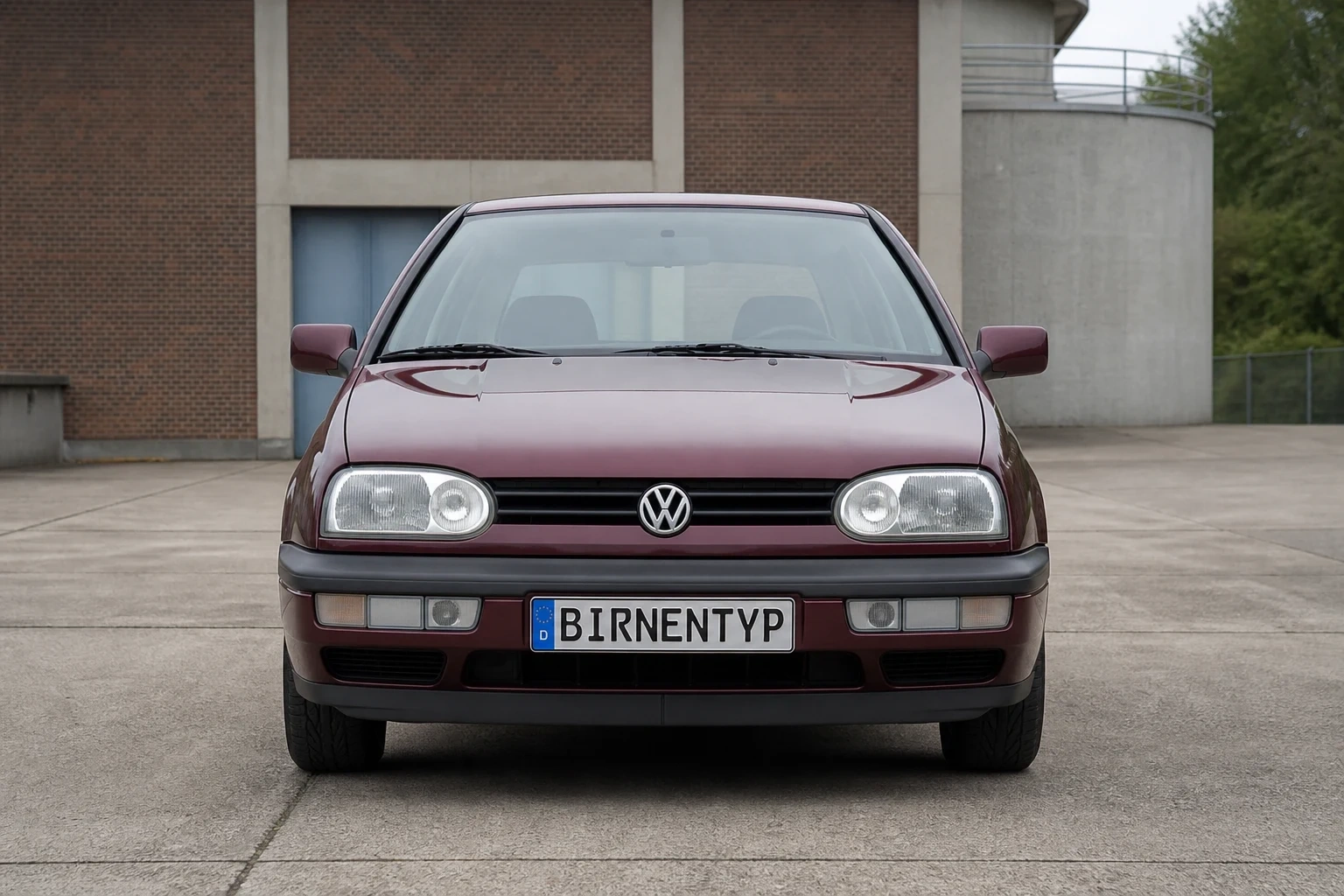 Frontansicht des VW Golf 3 (3-Türer) (mit KI erzeugt)