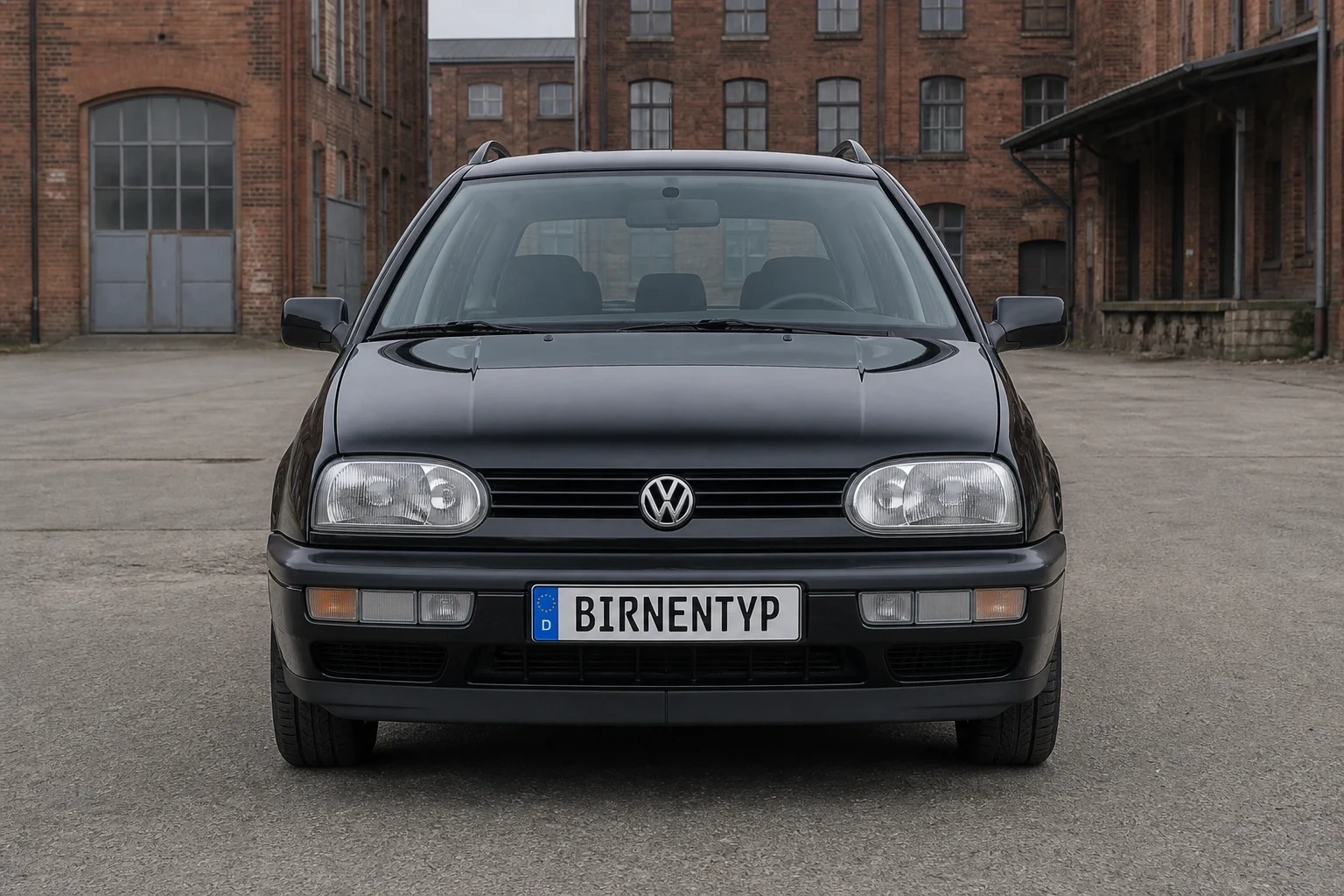 Frontansicht des VW Golf 3 (Variant/Kombi) (mit KI erzeugt)