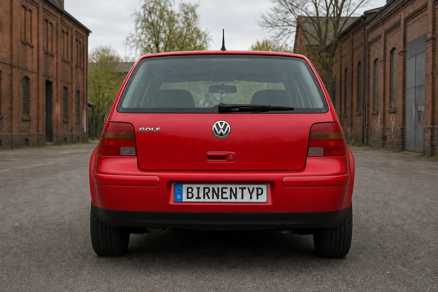 Heck-Ansicht des VW Golf IV (5-Türer) (mit KI erzeugt)
