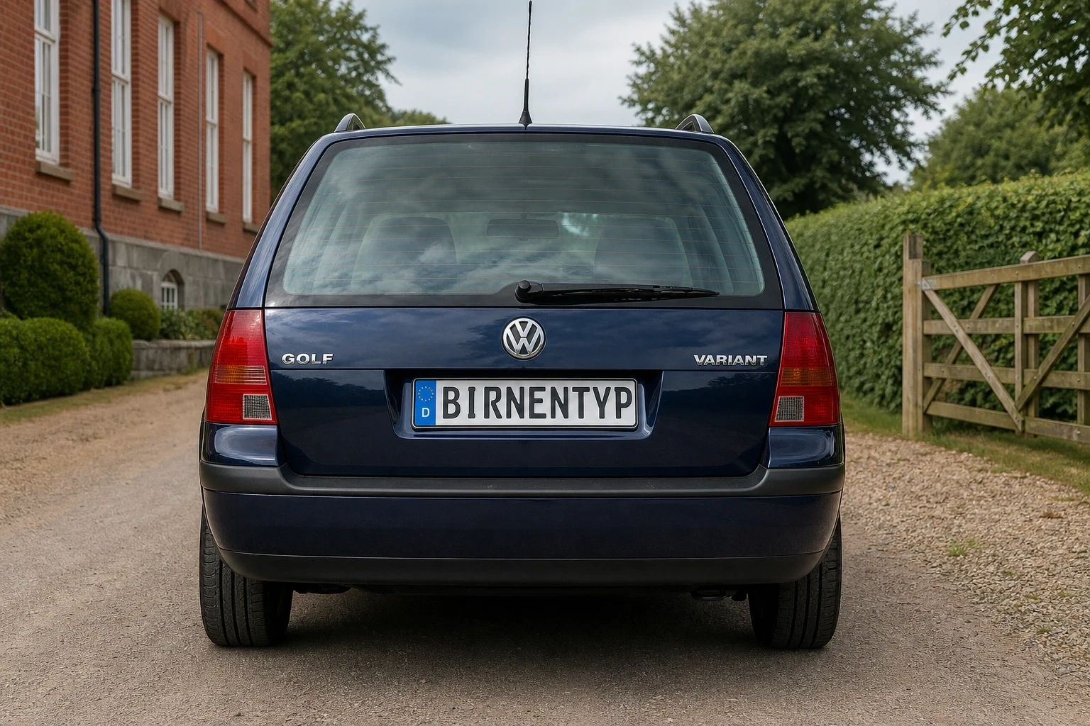 Heck-Ansicht des VW Golf IV (Variant) (mit KI erzeugt)