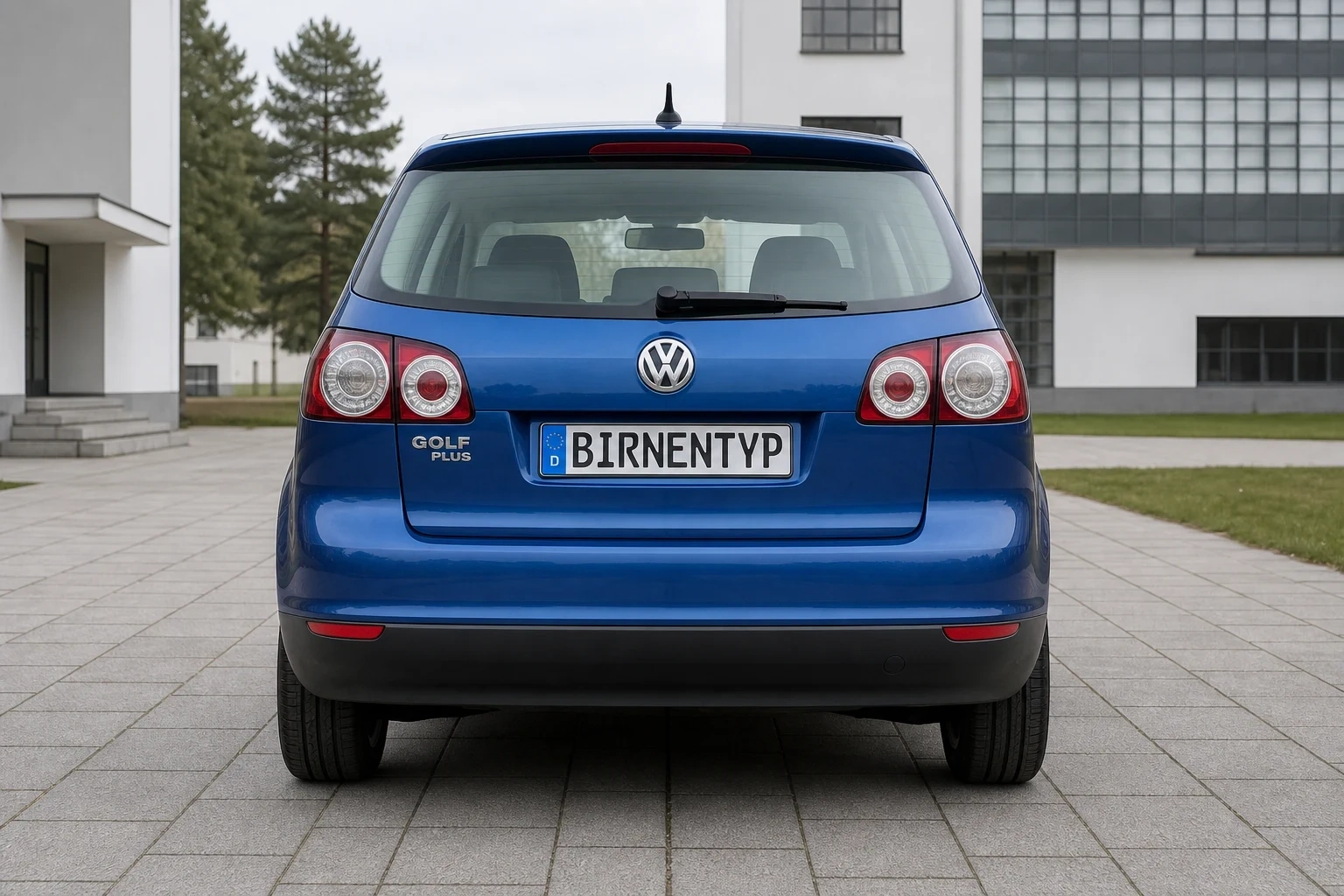 Heck-Ansicht des VW Golf 5 Plus (mit KI erzeugt)