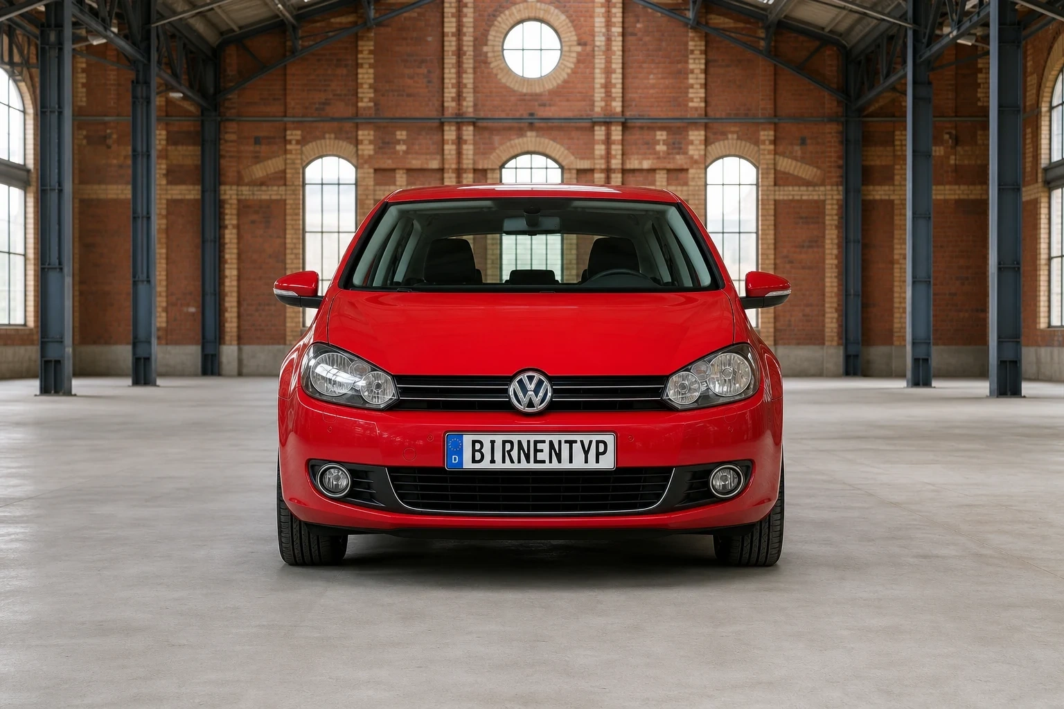 Frontansicht des VW Golf 6 (3-Türer) (mit KI erzeugt)