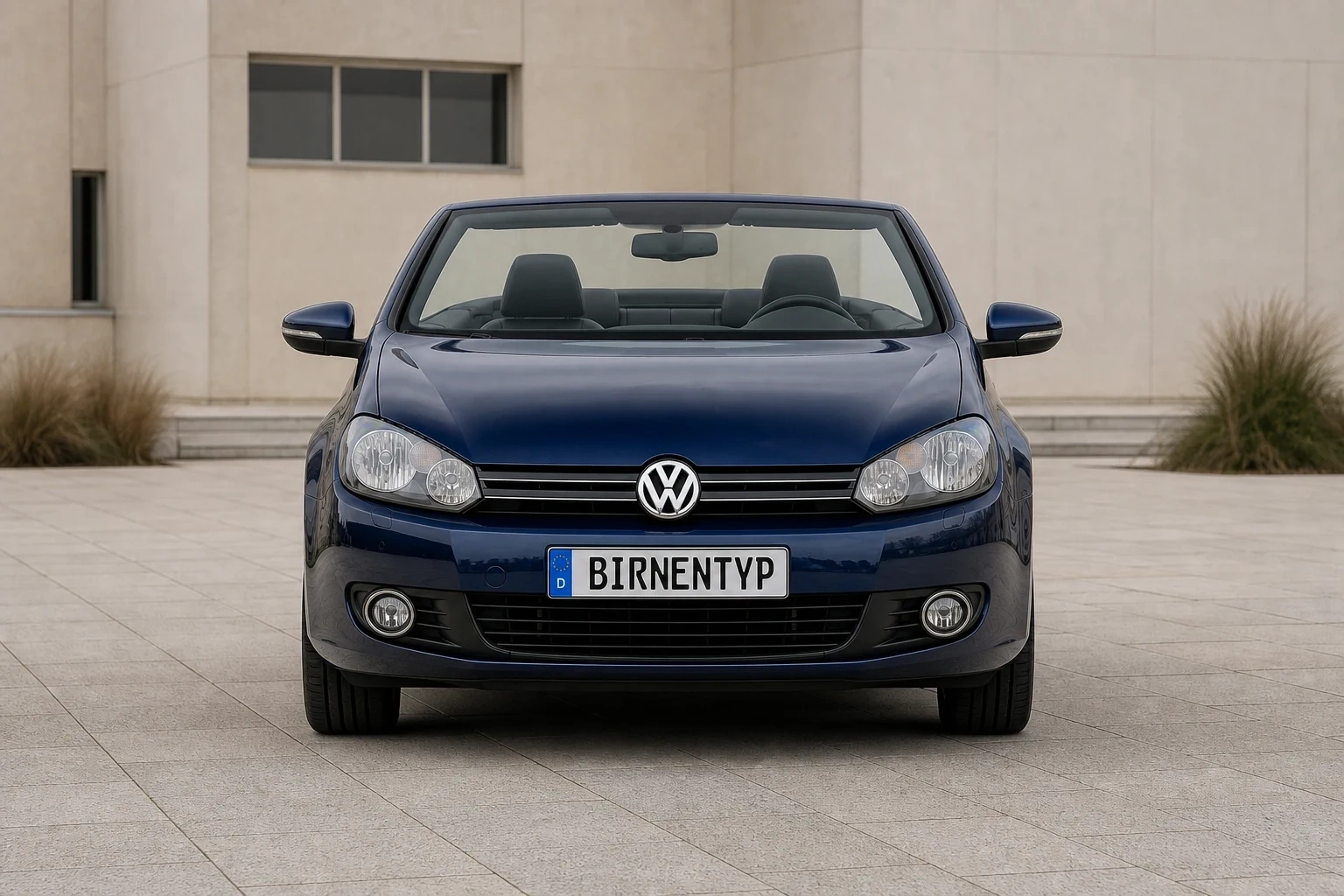 Frontansicht des VW Golf 6 (Cabriolet) (mit KI erzeugt)