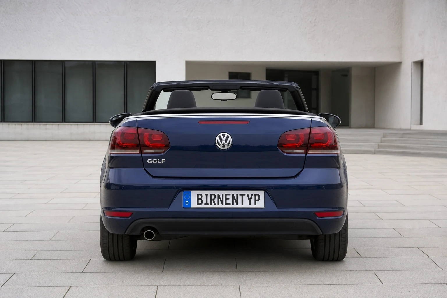 Heck-Ansicht des VW Golf 6 (Cabriolet) (mit KI erzeugt)