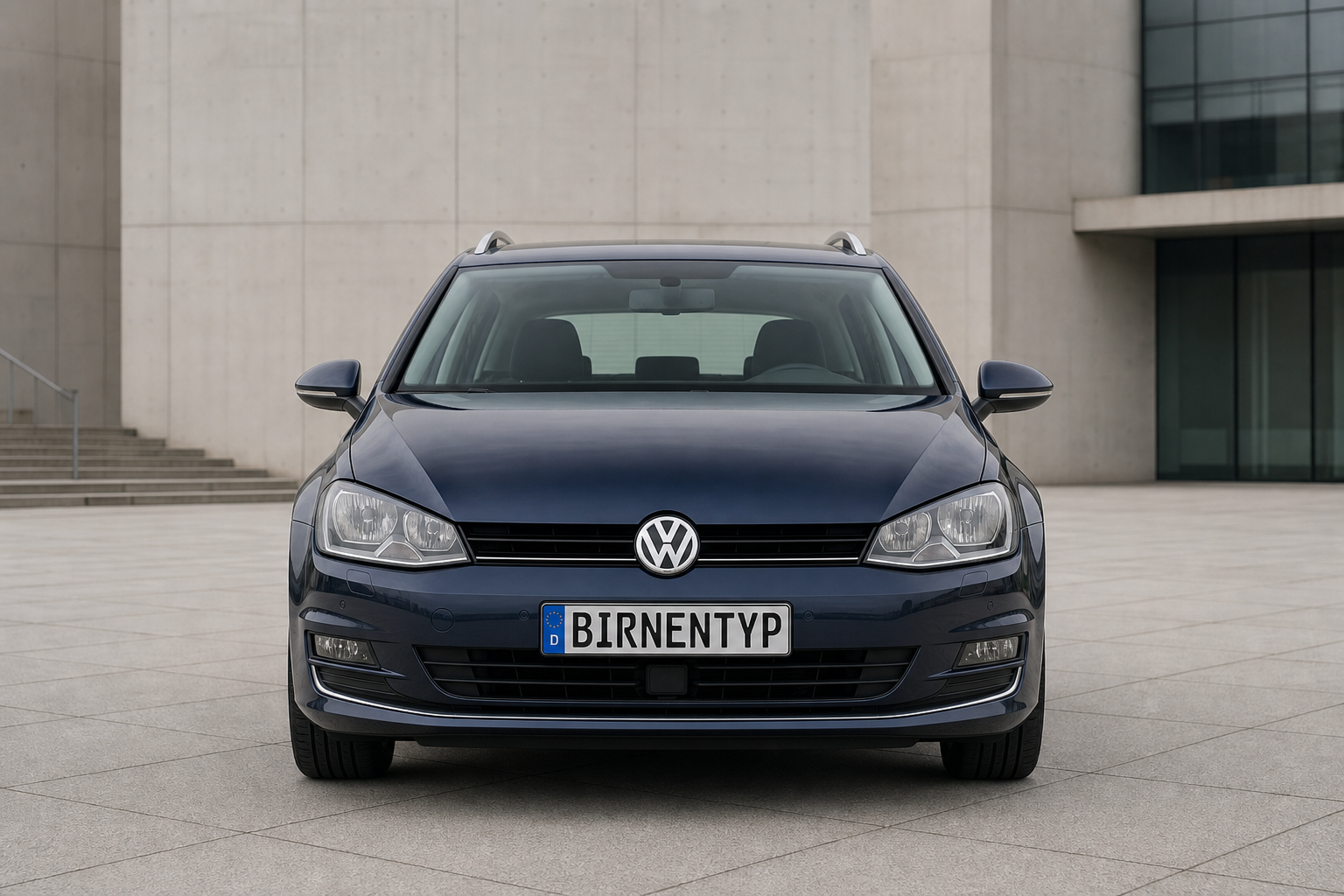 Frontansicht des VW Golf 7 (Variant) (mit KI erzeugt)