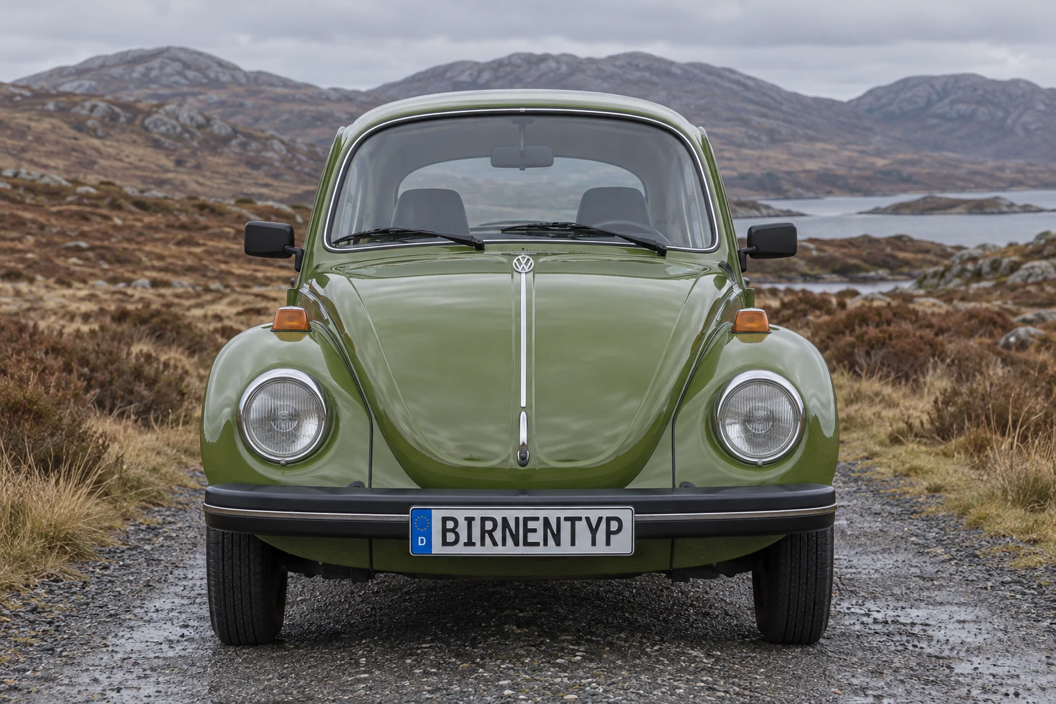 Frontansicht des VW Käfer 5 (1303) (mit KI erzeugt)