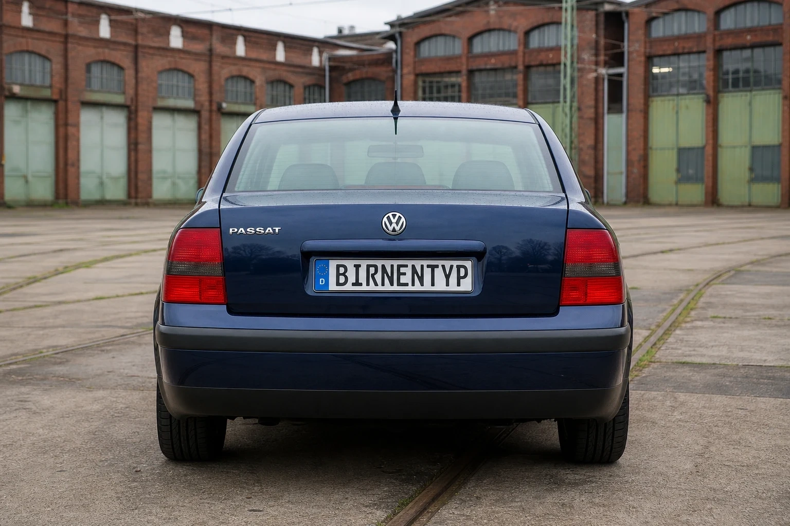 Heck-Ansicht des VW Passat 5 (vor Facelift). Gen (mit KI erzeugt)