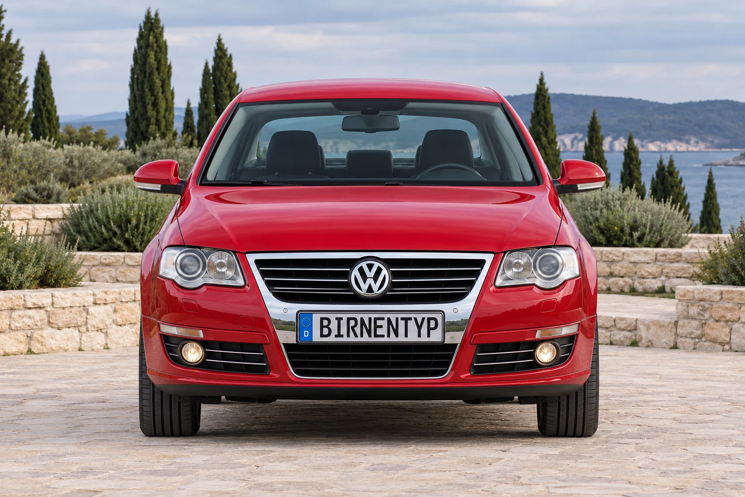 Frontansicht des VW Passat 6 (Limousine) (mit KI erzeugt)