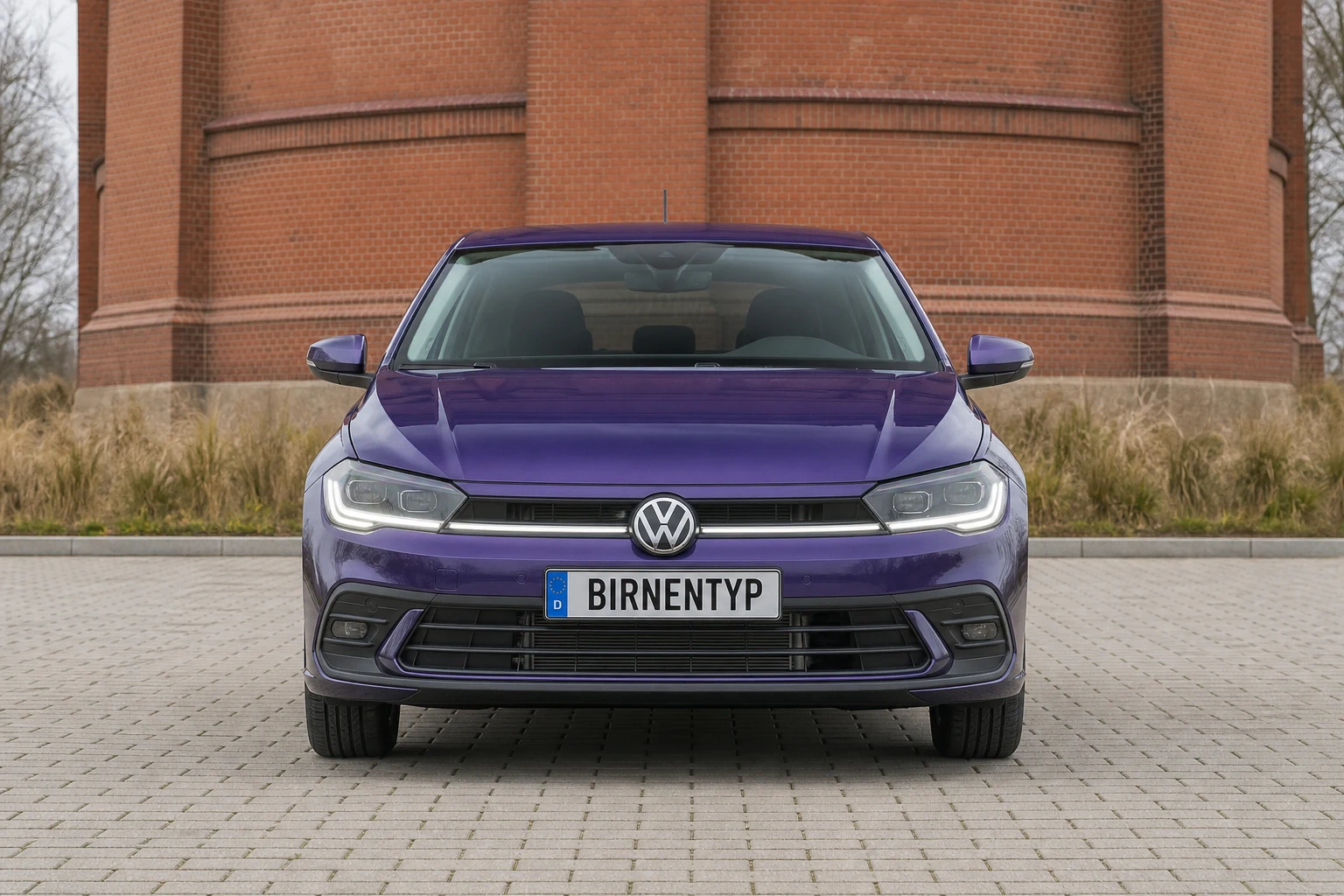 Frontansicht des VW Polo VI (5-Türer Facelift (2021)) (mit KI erzeugt)