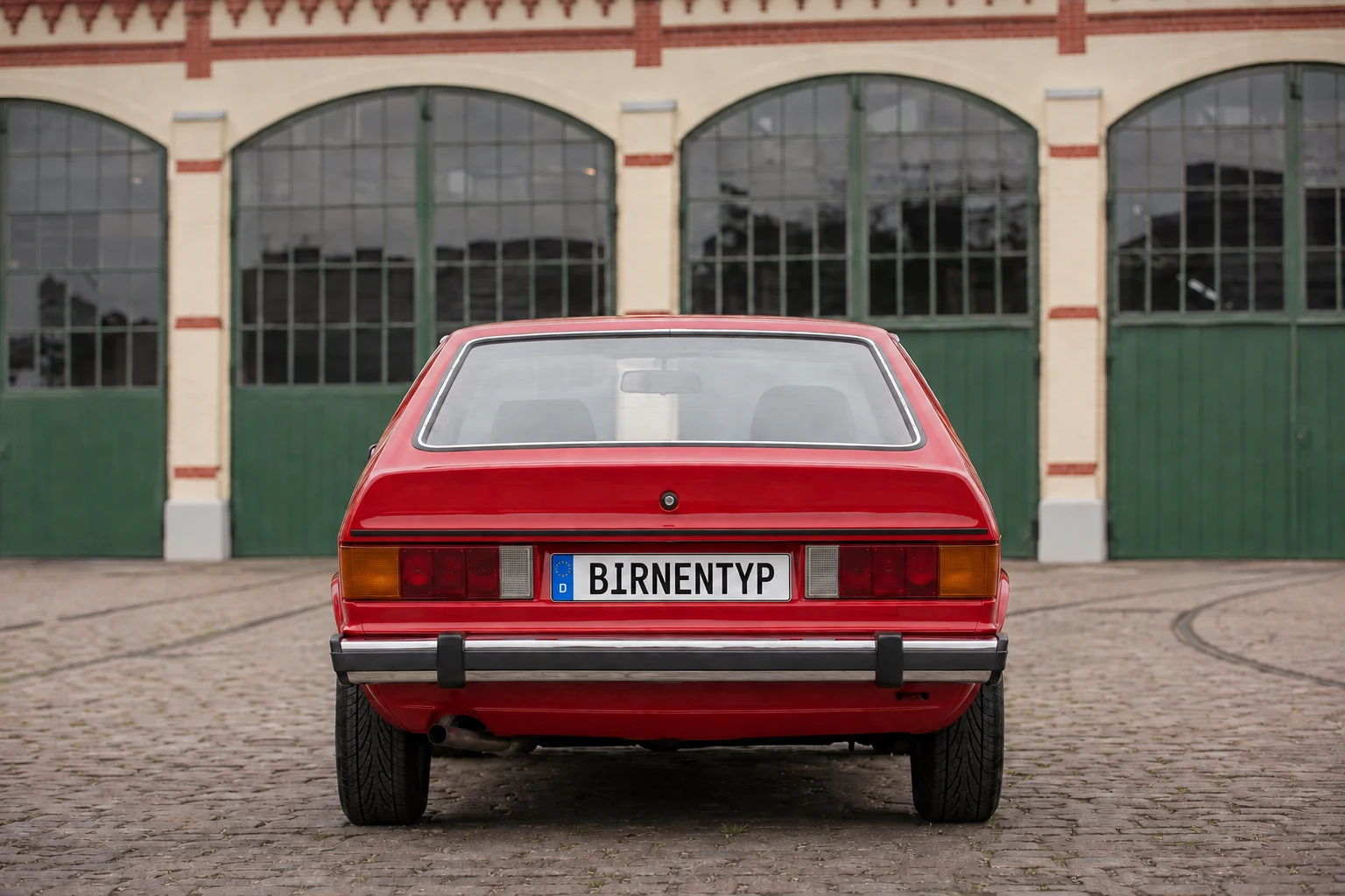 Heck-Ansicht des VW Scirocco 1 (mit KI erzeugt)