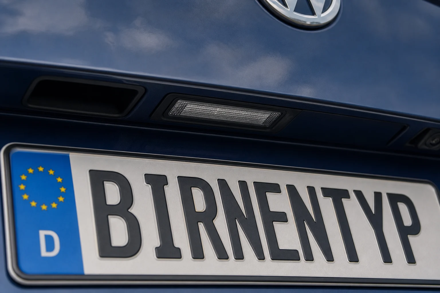 Kennzeichenbeleuchtung des VW Touran 2; der rote Pfeil zeigt auf die Fassung