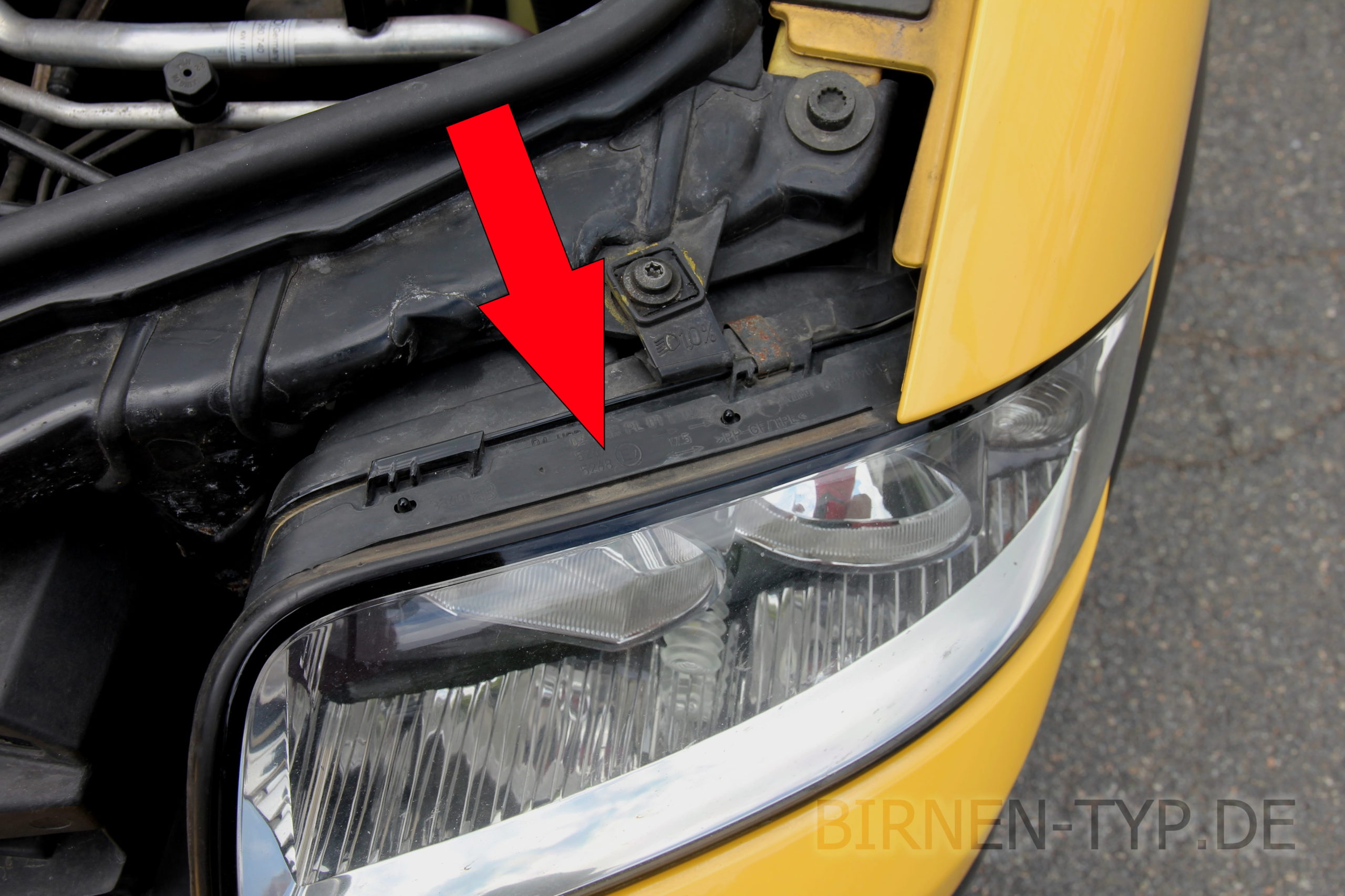 Scheinwerfer genehmigunsnummer Audi A2 5-Türer 8Z0 H7 H3 Birne Birnchen Lampe Leuchte Wechsel Ersatz Tausch Licht Halogen Reparatur Defekt kaputt IMG_0232.JPG