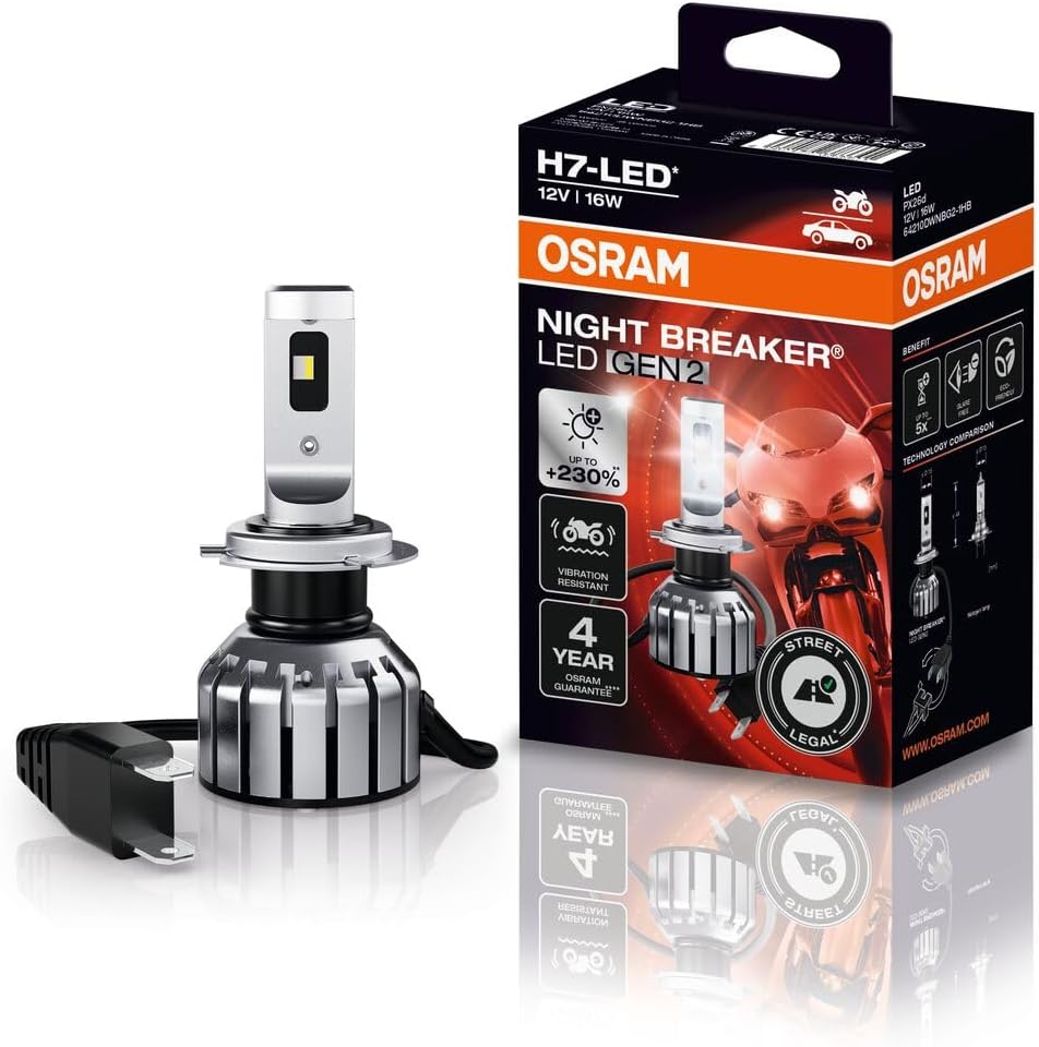 Osram Nigh Breaker LED H7 Gen 2 Motorrad Abblendlicht Fernlicht legal retrofit endlich LED statt Halogen fahren